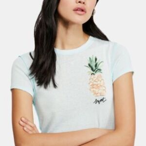 We The Free Light Blue Pineapple Tee